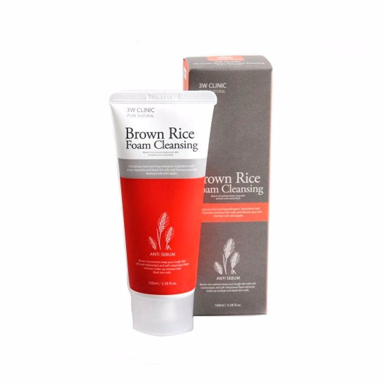 3W Clinic Brown Rice Foam cleansing