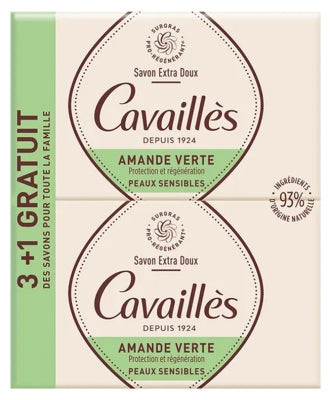 ROGE CAVAILLES Lot de savon extra doux amande verte 4*250g