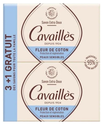 ROGE CAVAILLES Savon extra doux FLEUR DE COTON 4*250g
