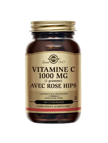 SOLGAR Vitamine C 100 mg avec Rose HIPS